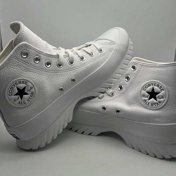 Converse Chuck Taylor All Star Leather Lugged 2.0 White Sneakers Men 8.5 / W10.5 - Picture 2 of 9